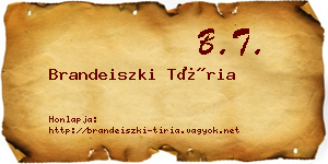 Brandeiszki Tíria névjegykártya